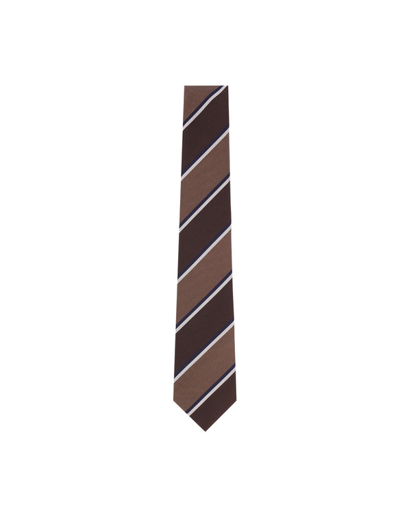 Cravate rayures club ANGLET marron