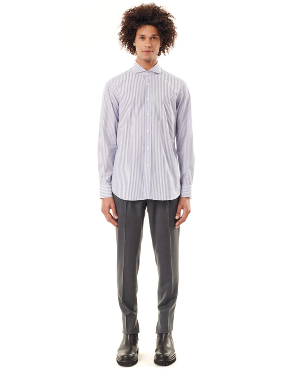 Formal shirt with blue/white stripes KINGSLEY 