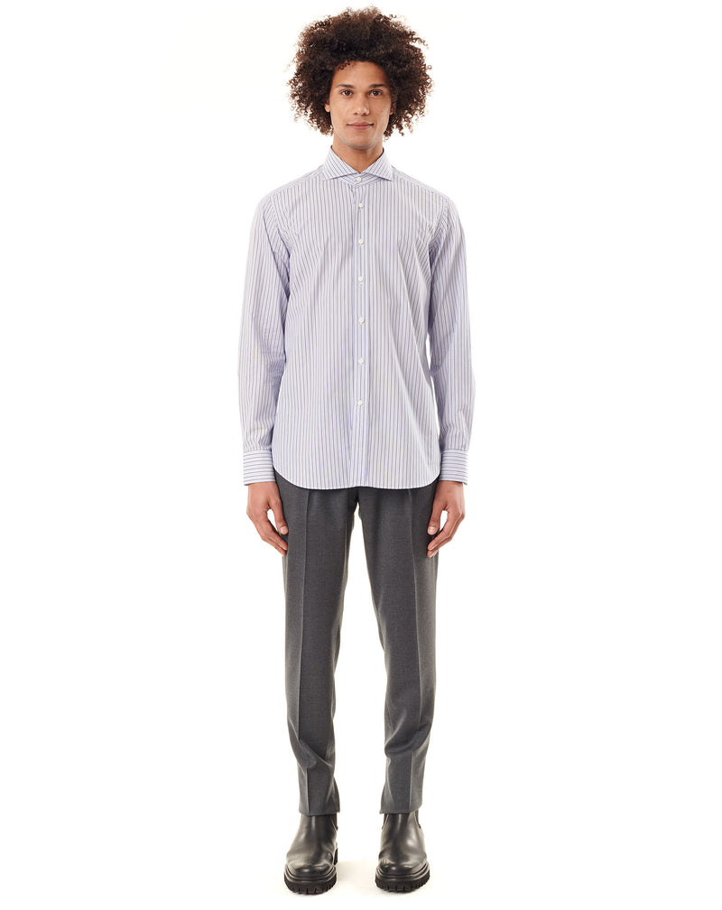 Formal shirt with blue/white stripes KINGSLEY 