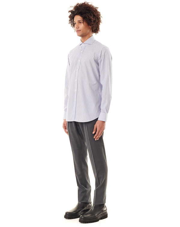 Formal shirt with blue/white stripes KINGSLEY 