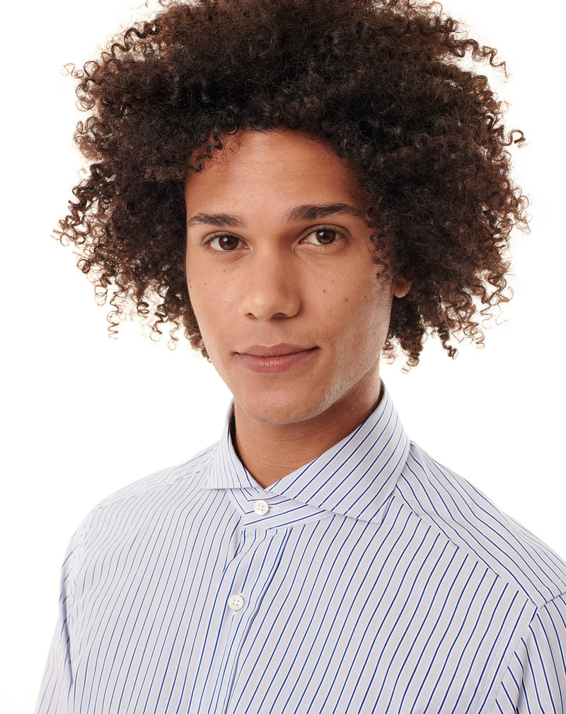 Formal shirt with blue/white stripes KINGSLEY 