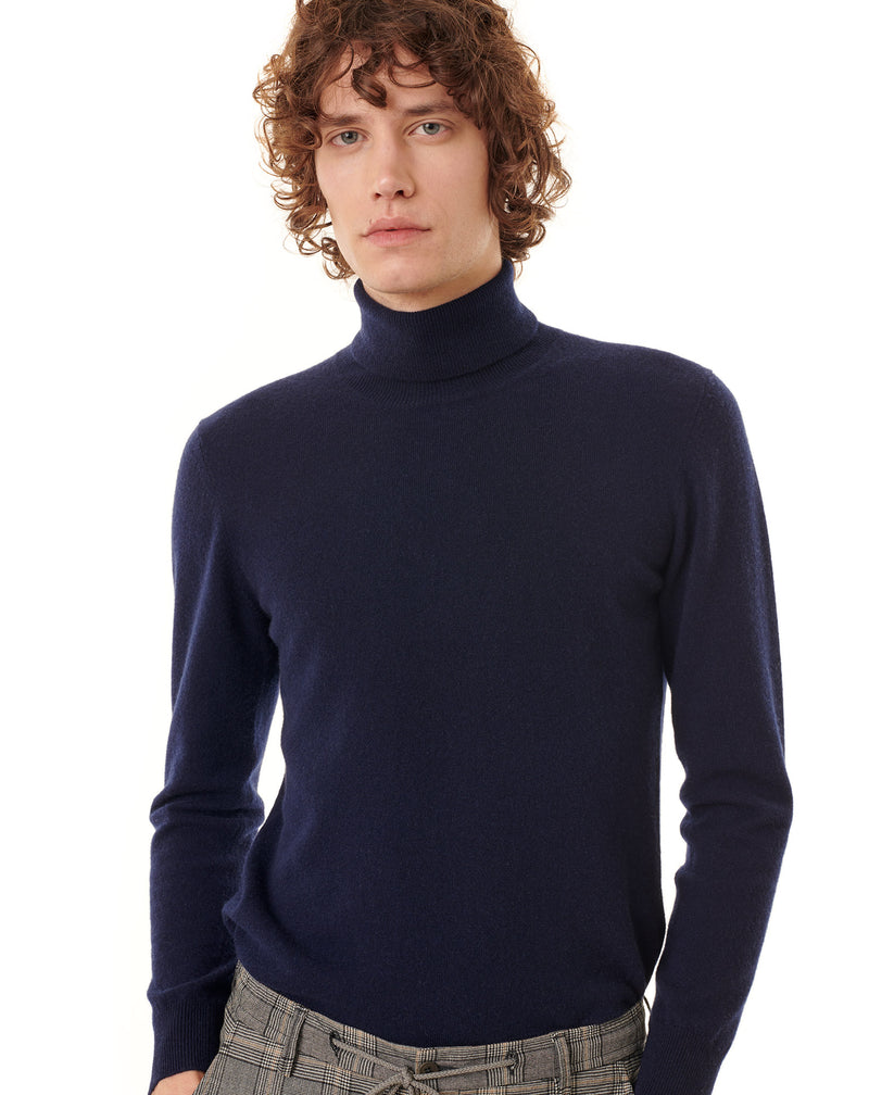 Navy turtleneck jumper in cashmere ADAO 