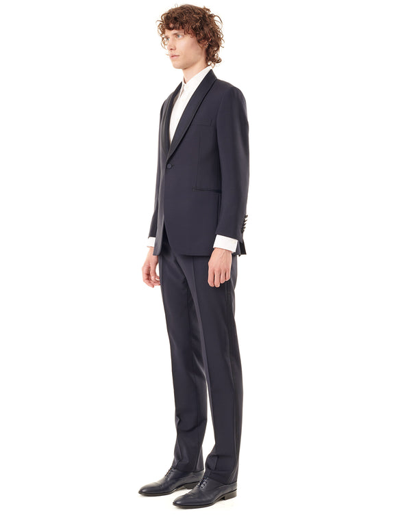 Night blue super 130s Dinner Jacket with a shawl collar BELLINO 