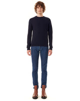 Wool navy jumper with a round neck MAILEY 