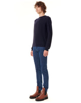 Wool navy jumper with a round neck MAILEY 