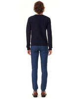 Wool navy jumper with a round neck MAILEY 