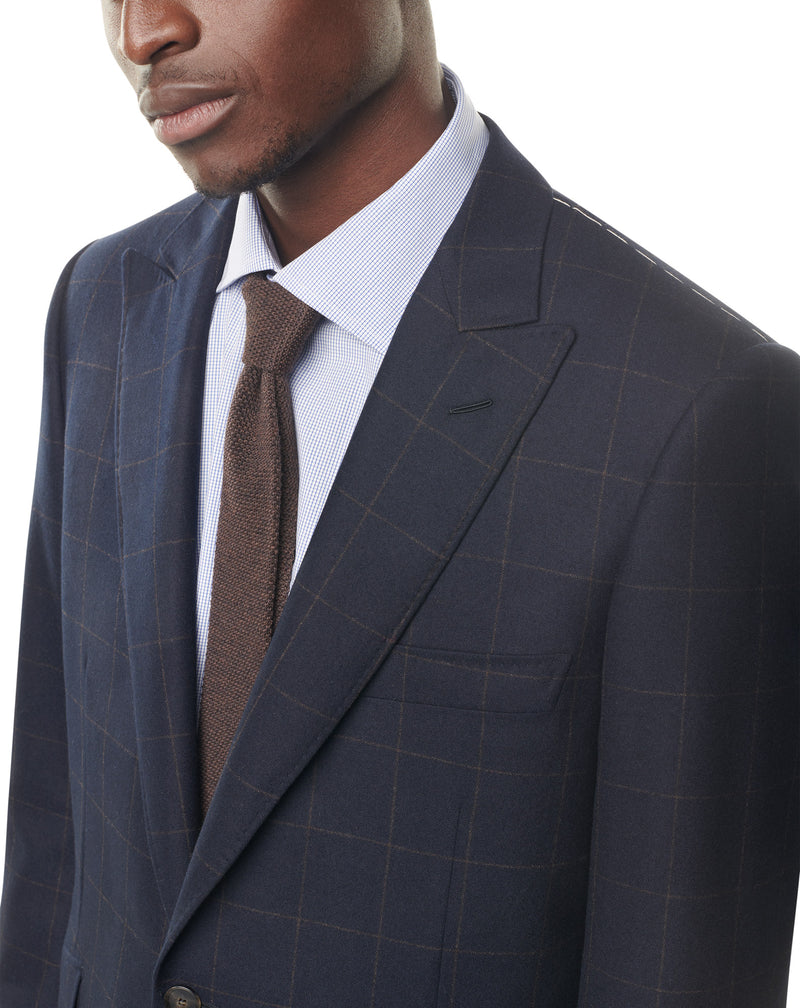 Chemise formelle Francois micro-carreaux blanc/ciel