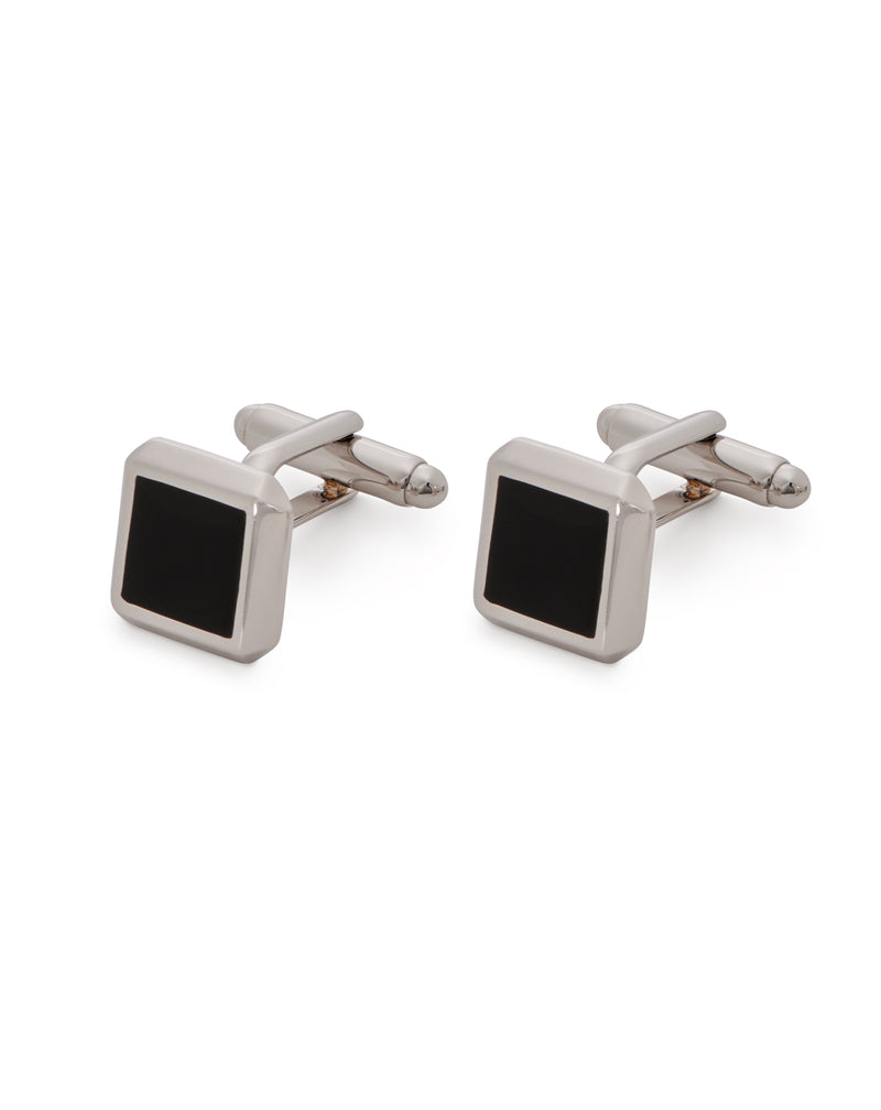 Black cufflinks in brass/resin SAINT-GERMAIN 