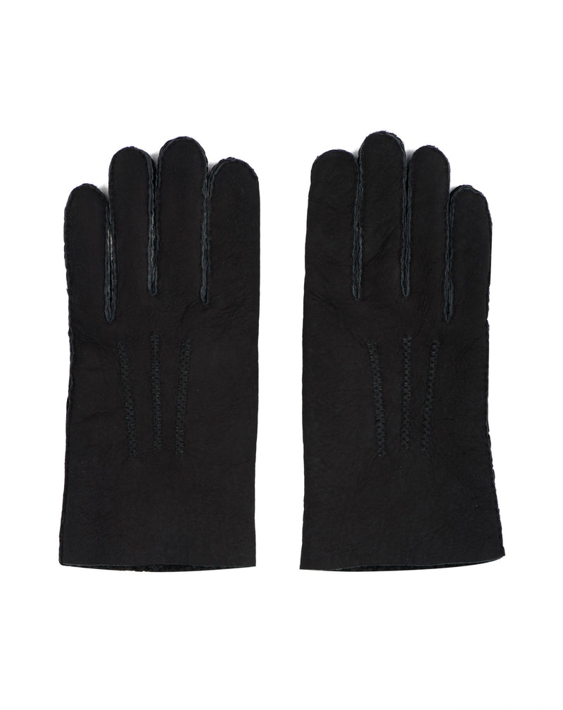 Black woolly skin gloves Alpanache