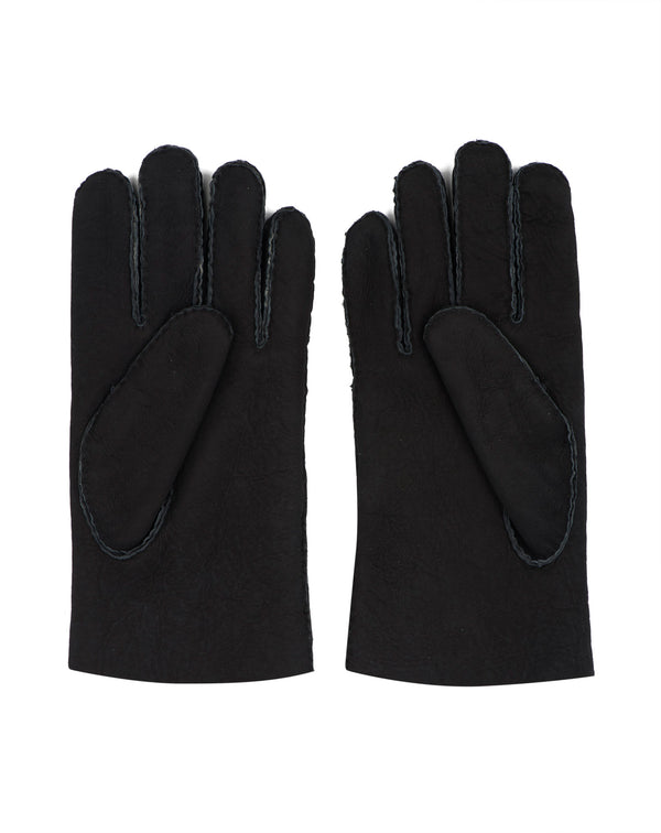 Black woolly skin gloves Alpanache