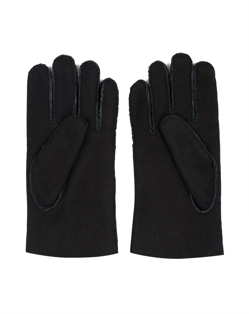 Black woolly skin gloves Alpanache