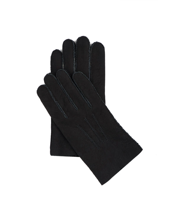 Black woolly skin gloves Alpanache