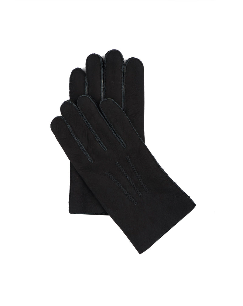 Black woolly skin gloves Alpanache