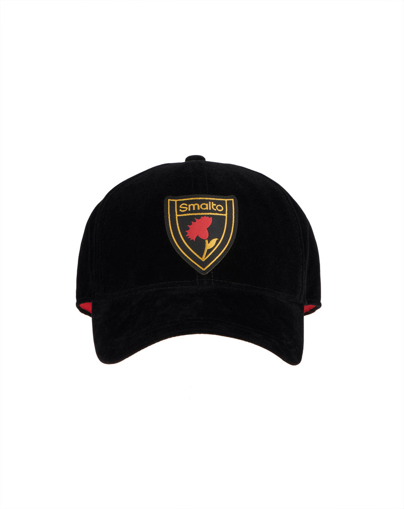 Black velvet cap with eyelet patch BERRETTO 