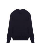 Navy v-neck jumper in Merino wool MATHYS 