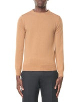 Camel round neck jumper in cashmere MOHCEN