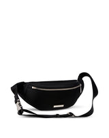 Black bum bag nylon and leather HANS