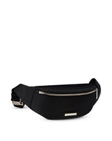 Black bum bag nylon and leather HANS