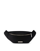 Black bum bag nylon and leather HANS