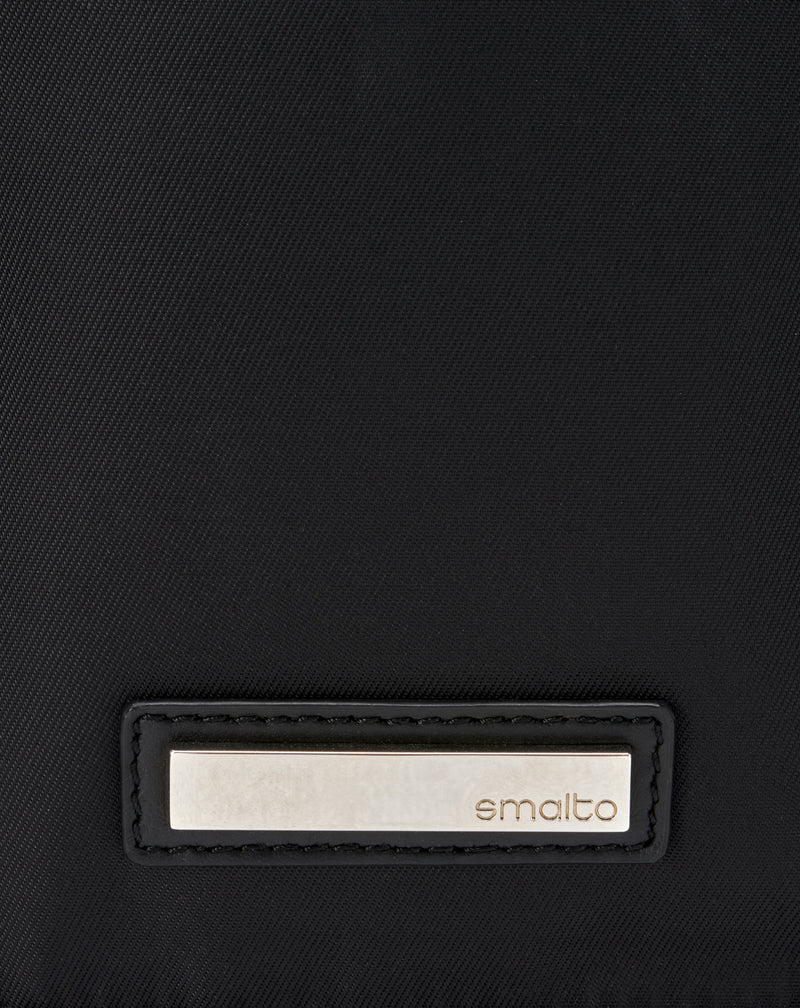 Black bum bag nylon and leather HANS