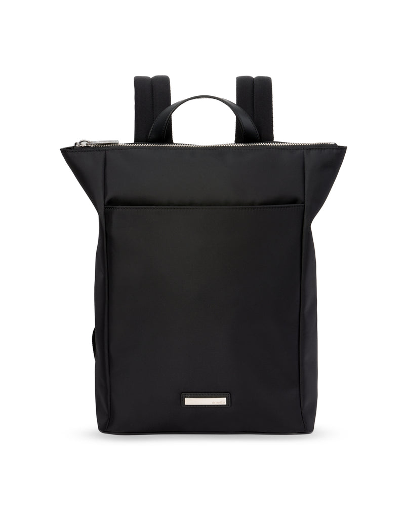 Nylon and leather black backpack HUEZ