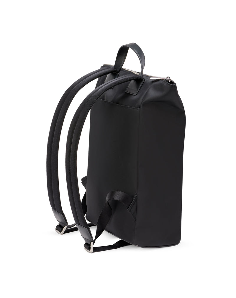 Nylon and leather black backpack HUEZ