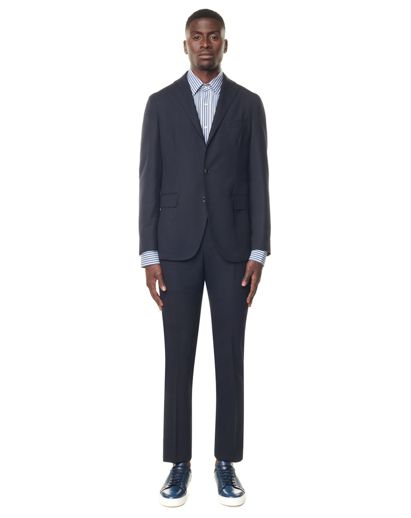 Unstructured navy stretch wool MONTECARLO suit