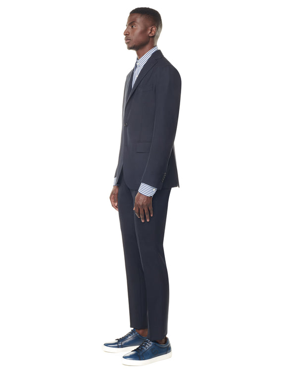 Unstructured navy stretch wool MONTECARLO suit