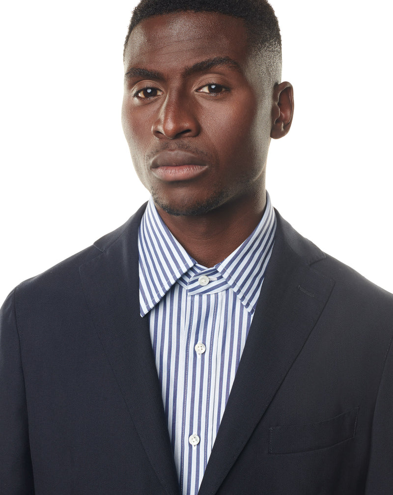 Unstructured navy stretch wool MONTECARLO suit