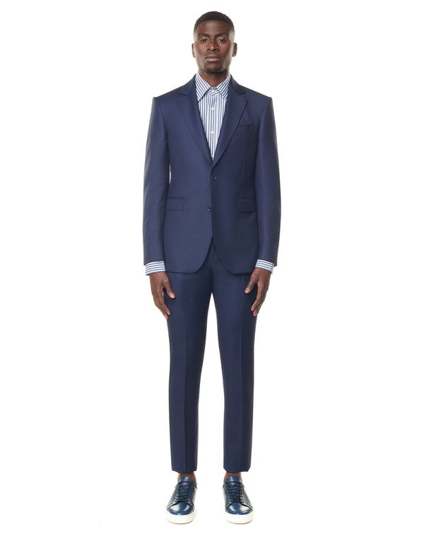 Navy caviar suit with notched collar ELYSEE 