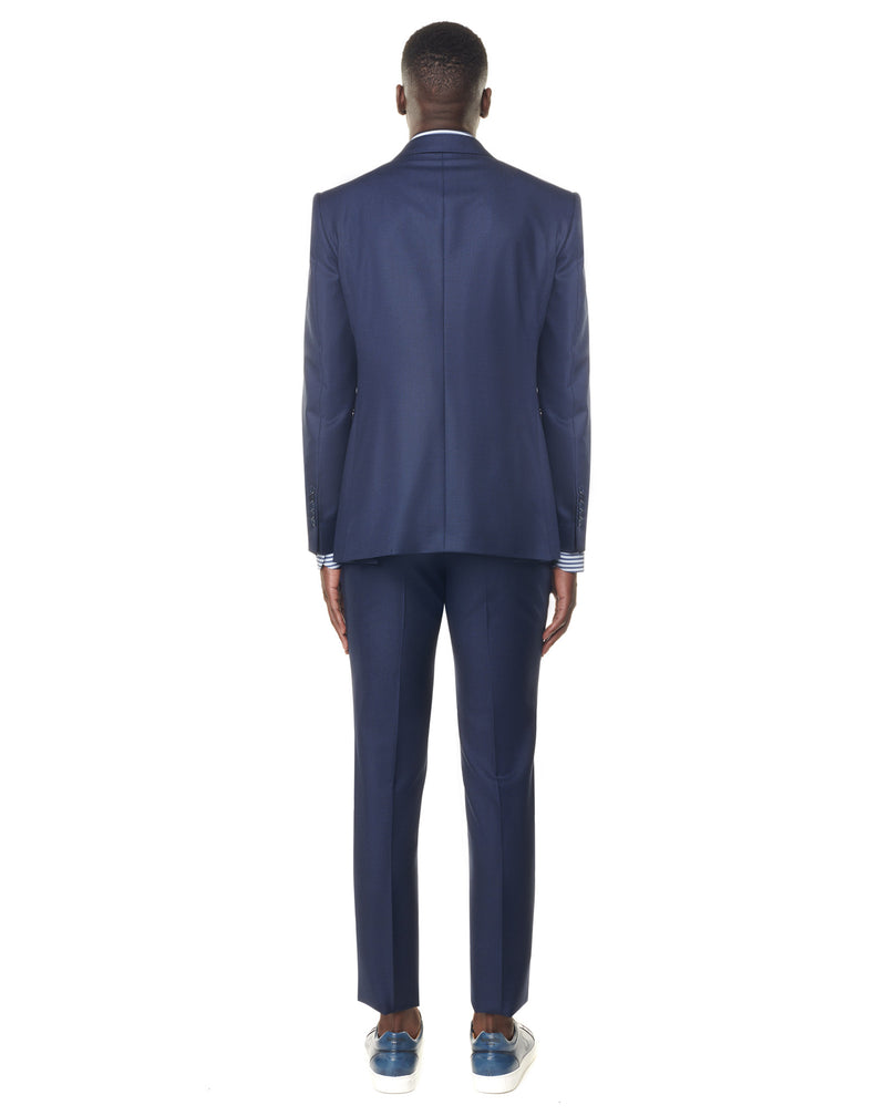 Navy caviar suit with notched collar ELYSEE 