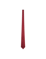 Burgundy Club stripes silk Jacquard and cotton tie Angelo