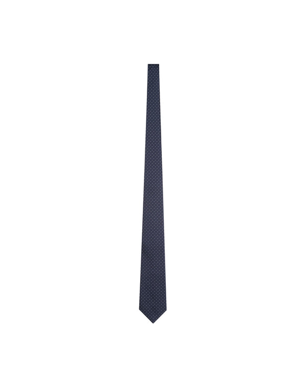 Navy polka dots silk tie 