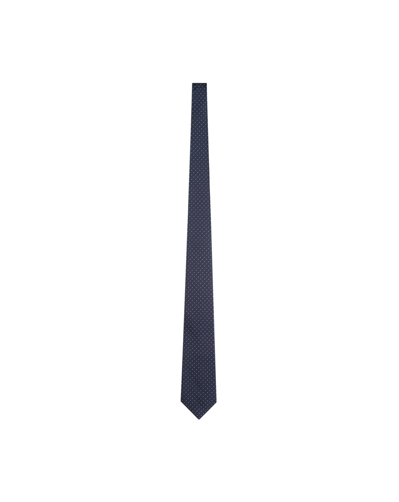 Navy polka dots silk tie 