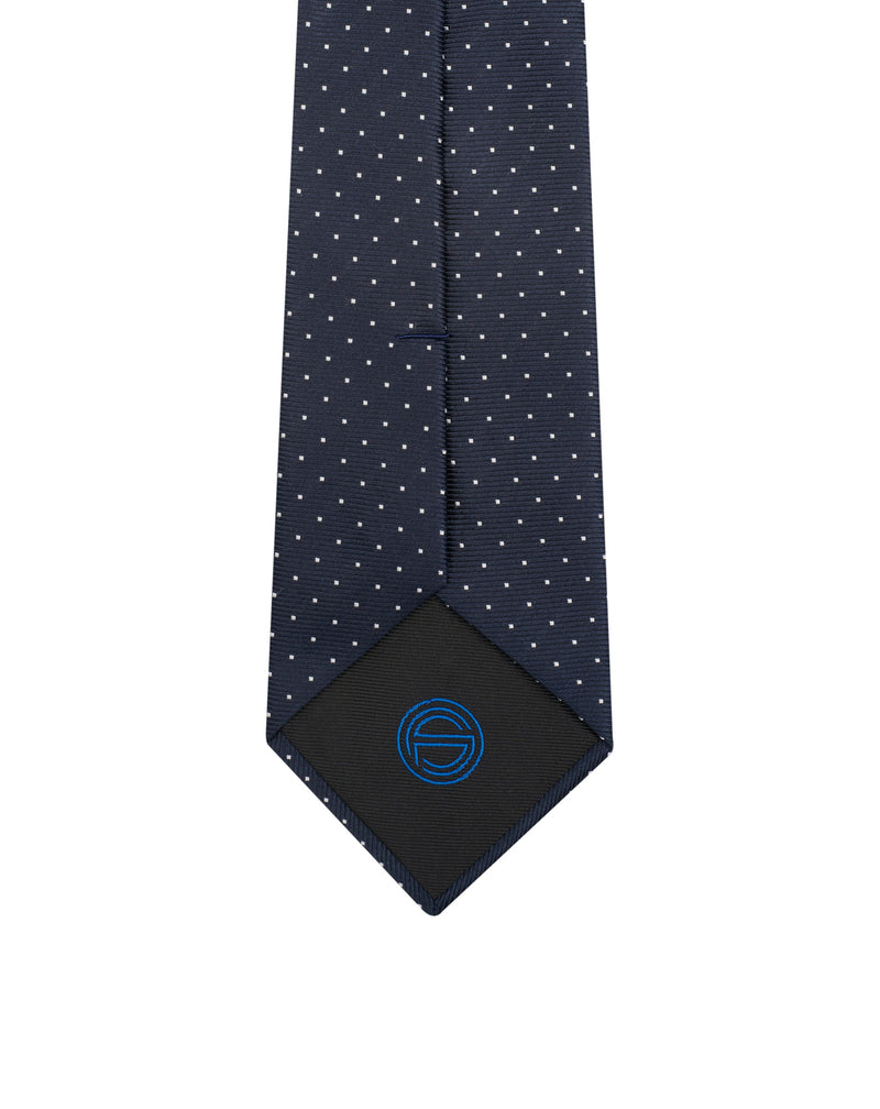 Navy polka dots silk tie 