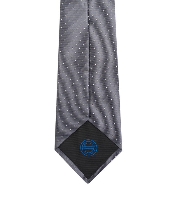 Grey polka dots silk tie Angelo 