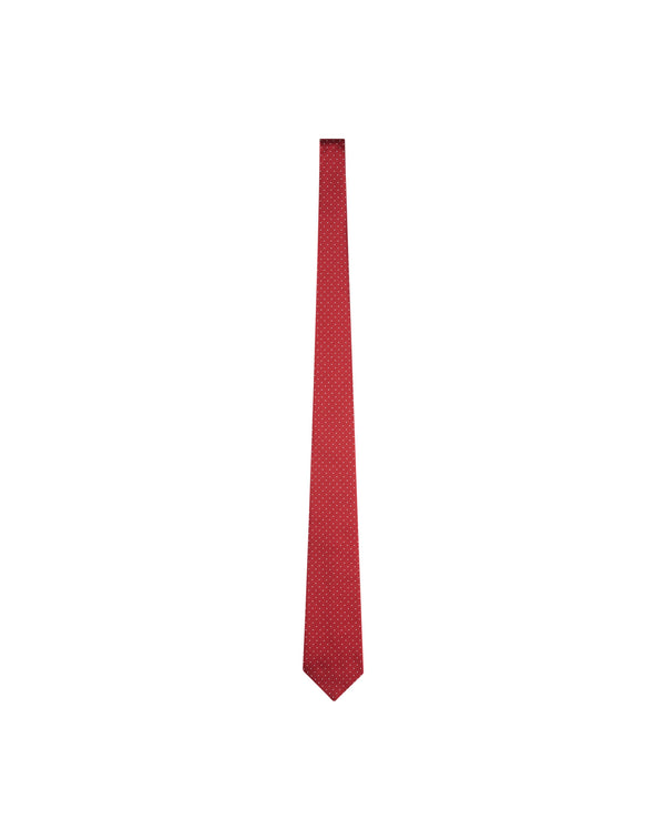 Red polka dots silk tie Angelo 