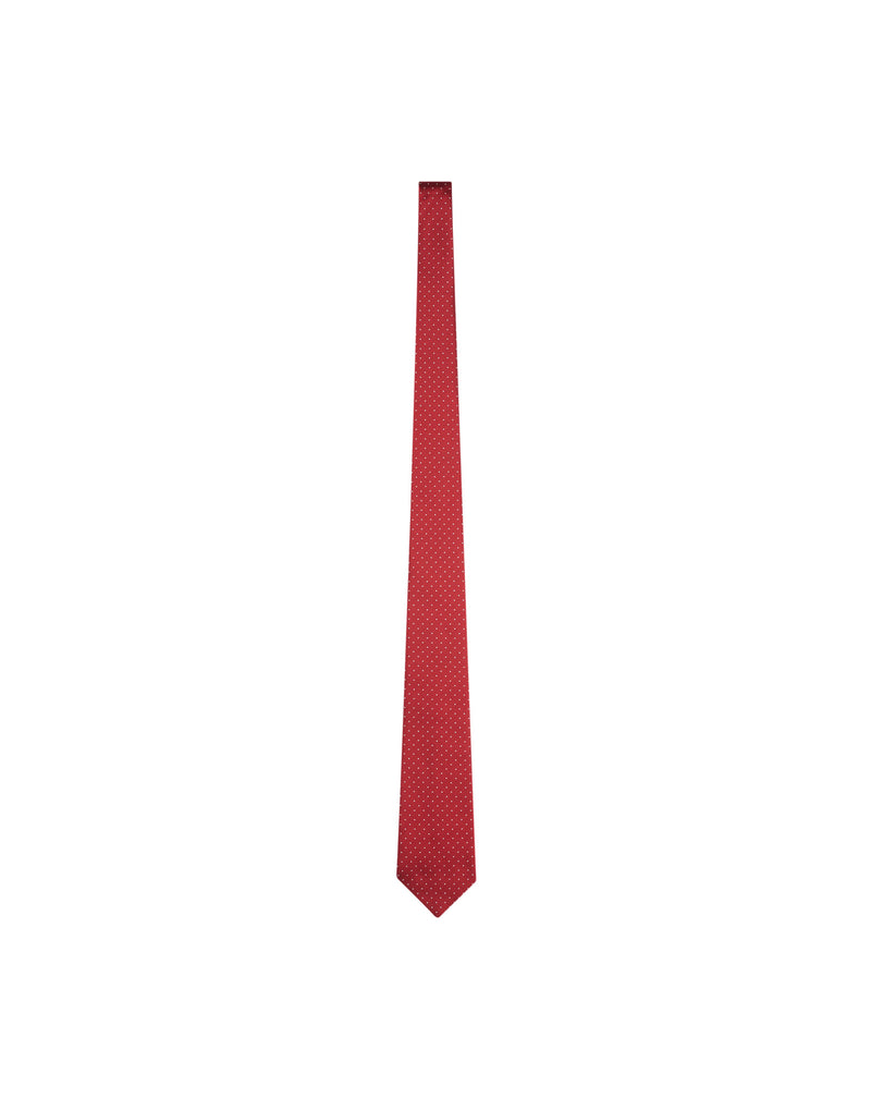 Red polka dots silk tie Angelo 