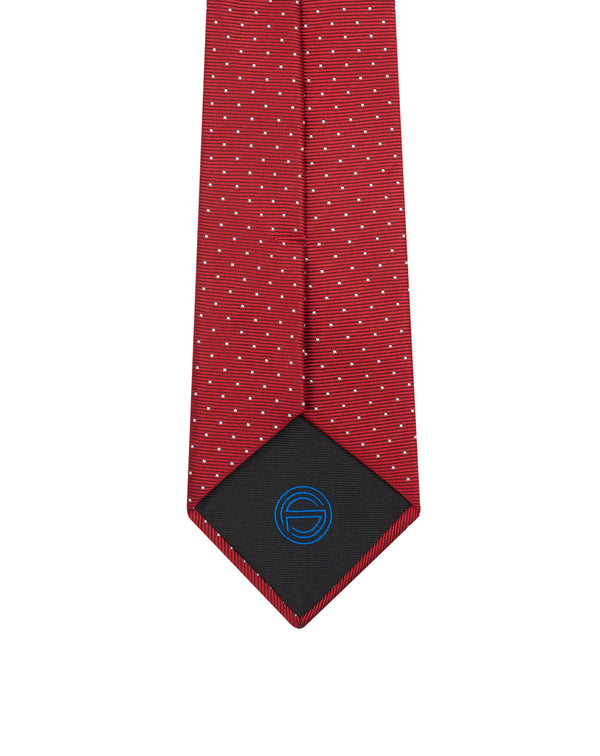 Red polka dots silk tie Angelo 