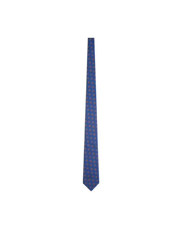 Cobalt blue silk tie Adol 