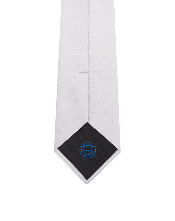 Ivory silk Jacquard tie Adol