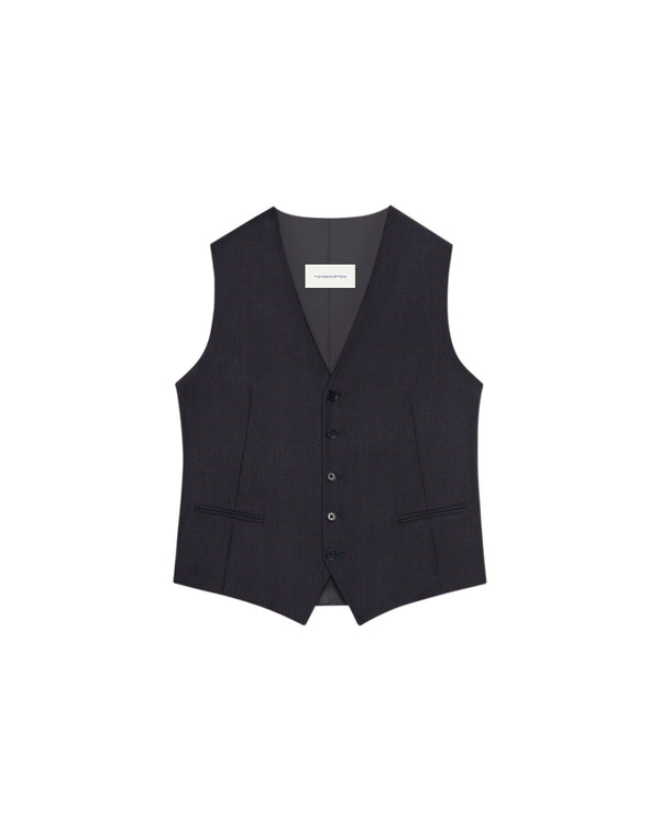 Navy/Burgundy LONDRES checkered suit vest 