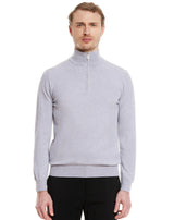 Grey MATHIS zipped mockneck