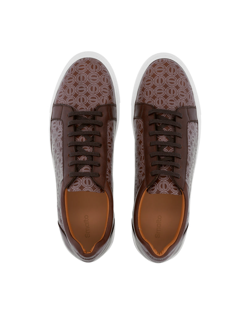 Brown printed logo ORTON sneakers