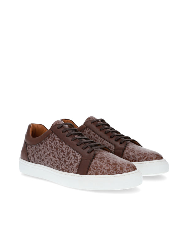 Brown printed logo ORTON sneakers