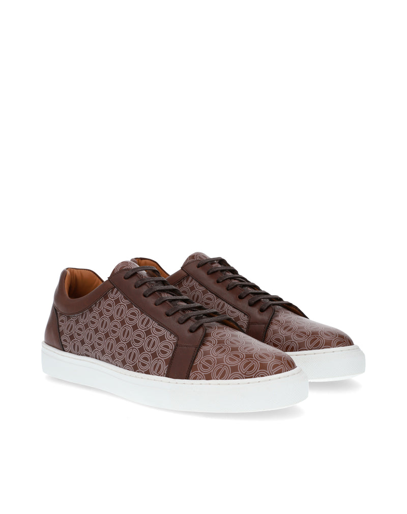 Brown printed logo ORTON sneakers