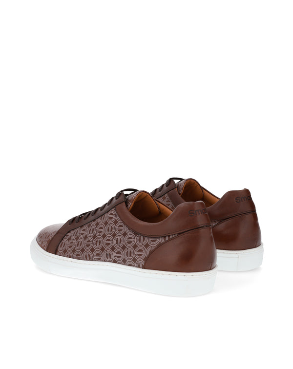 Brown printed logo ORTON sneakers