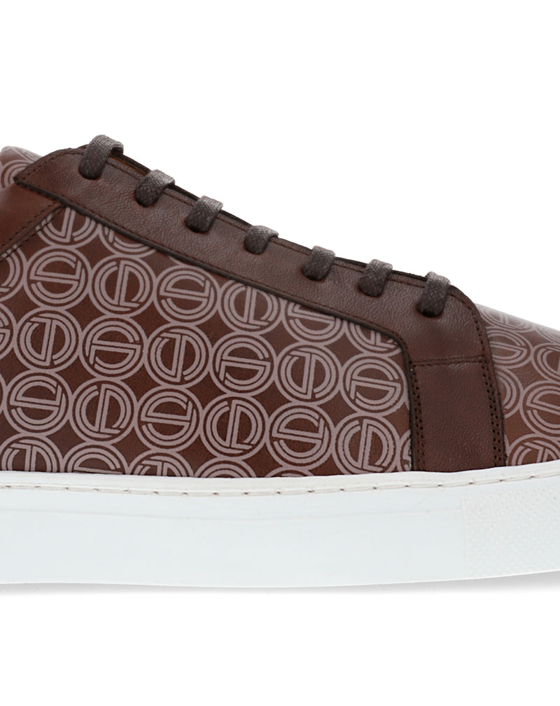 Brown printed logo ORTON sneakers
