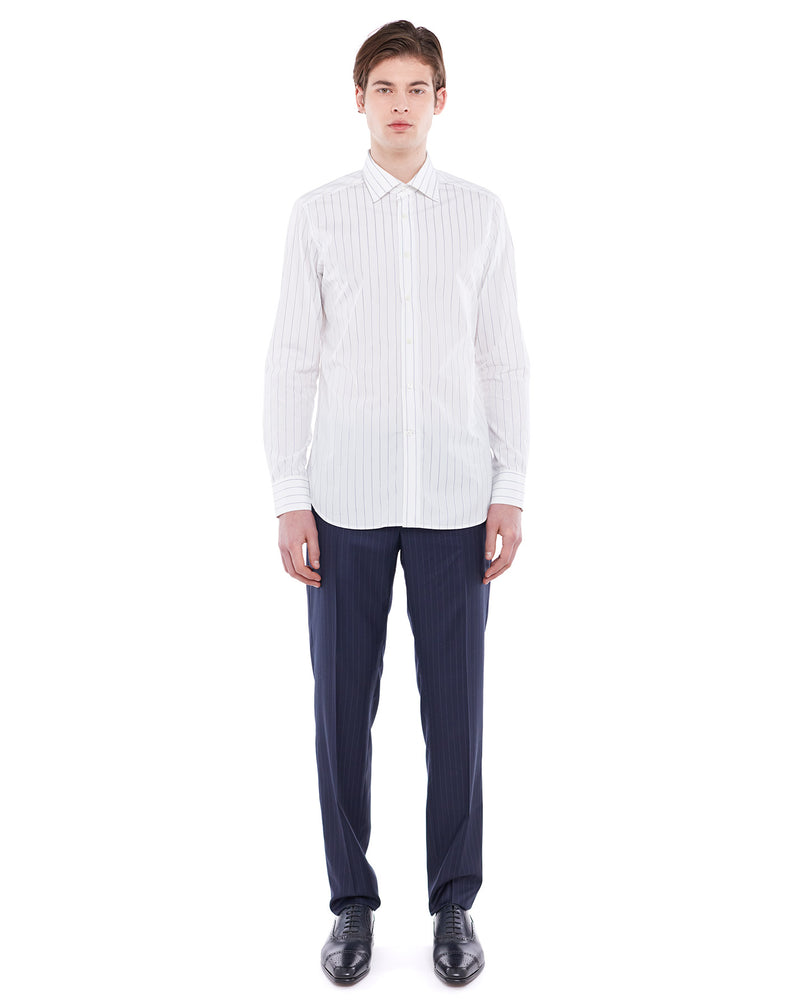 Chemise formelle slim ASTAIR à rayures chevron marine