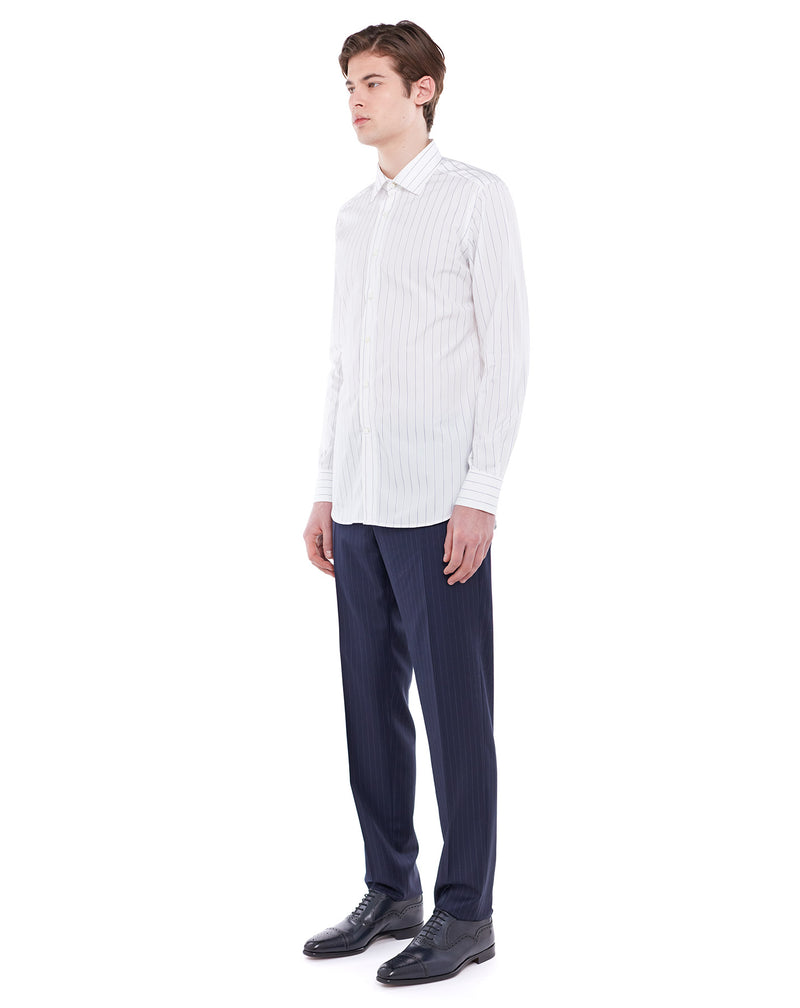 Chemise formelle slim ASTAIR à rayures chevron marine